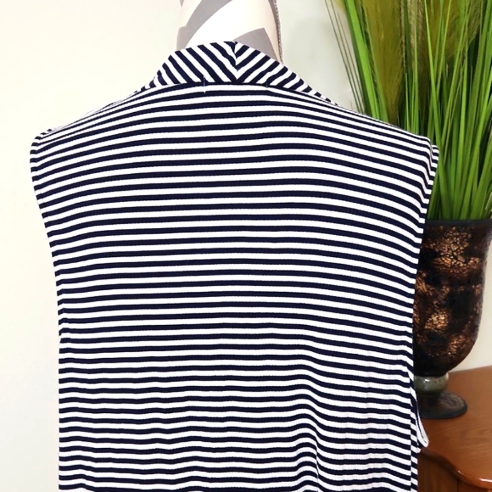 Christopher & Banks Sleeveless Stripped Cardigan - Picture 4 of 11